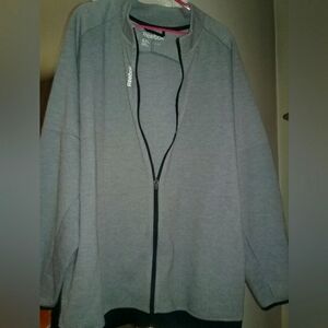 Reebok Gray and Black Zip-Up Jacket - 4XL